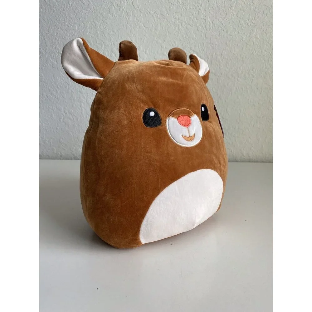 Squishmallows Rudolph The Red Nosed Reindeer 12” Christmas Plush 2021 Brown Red - Picture 7 of 8
